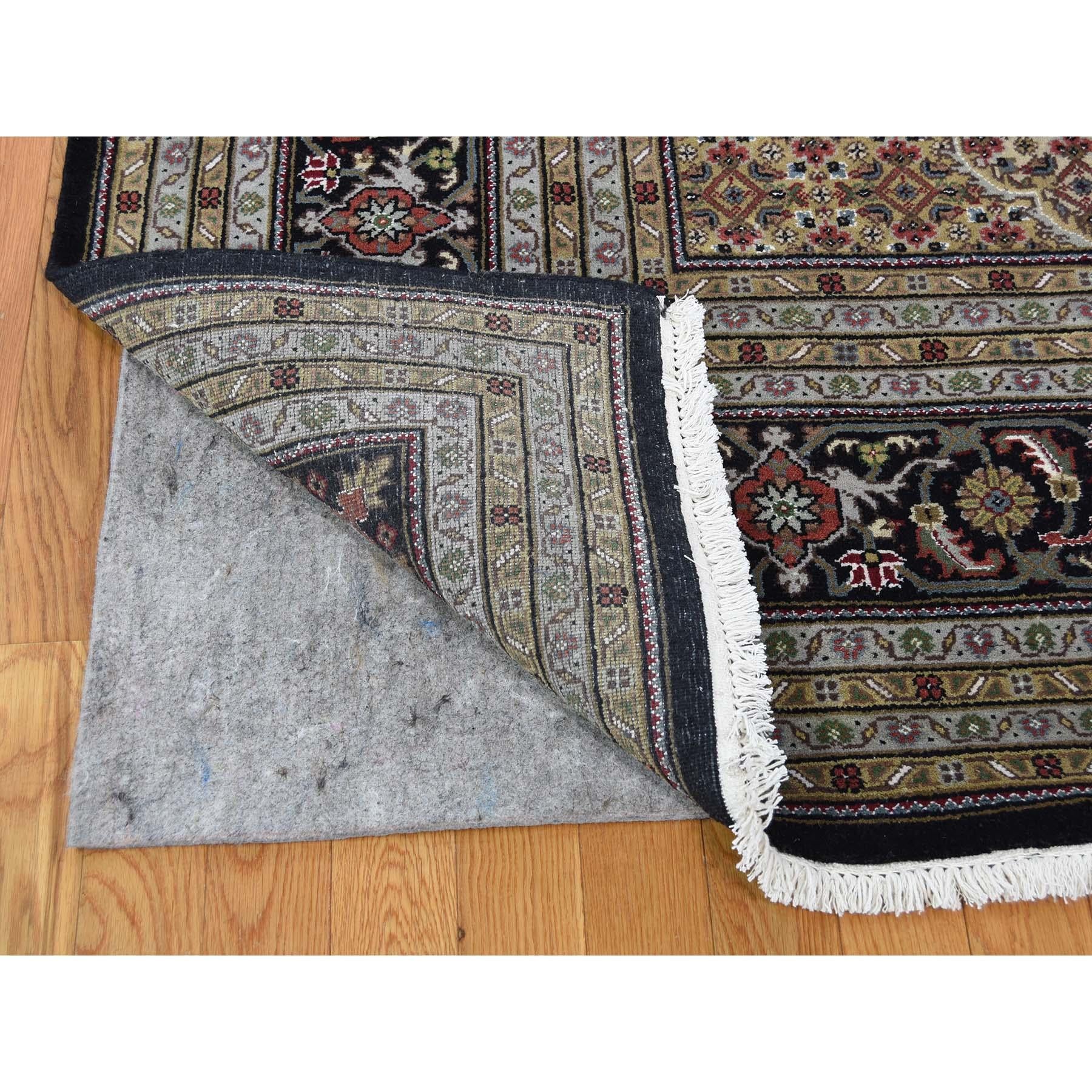 Wool and Silk Tabriz Mahi Design Hand Knotted Oriental Rug In New Condition In Carlstadt, NJ