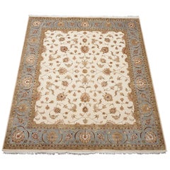 Wool and Silk Tabriz Rug