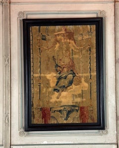 Wool And Silk Tapestry, Young Woman Under A Canopy, 18th Centuryflag