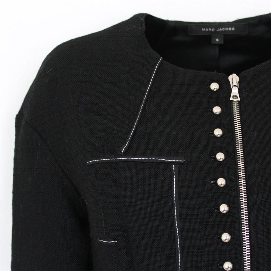 Nero Marc Jacobs Giacca in lana e borchie taglia 42 in vendita