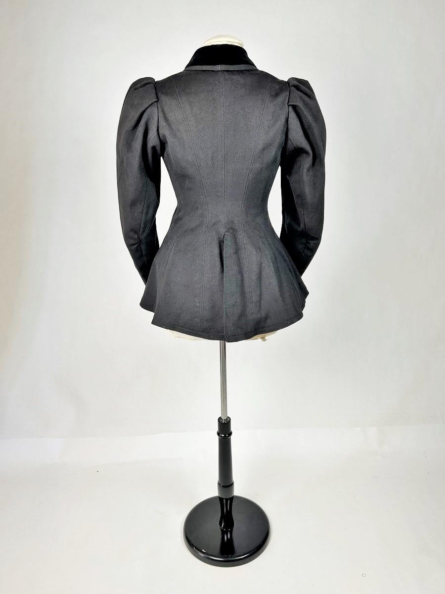 Black Wool And Velvet Cloth Amazon Jacket - France Circa 1895-1905