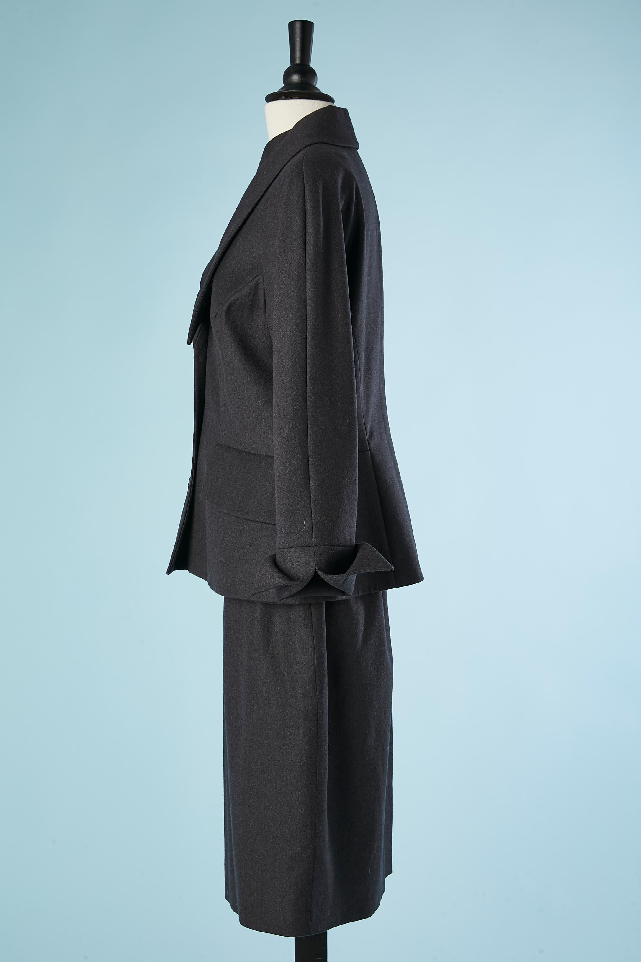 Wool anthracite skirt- suit Emmanuelle Khanh 1