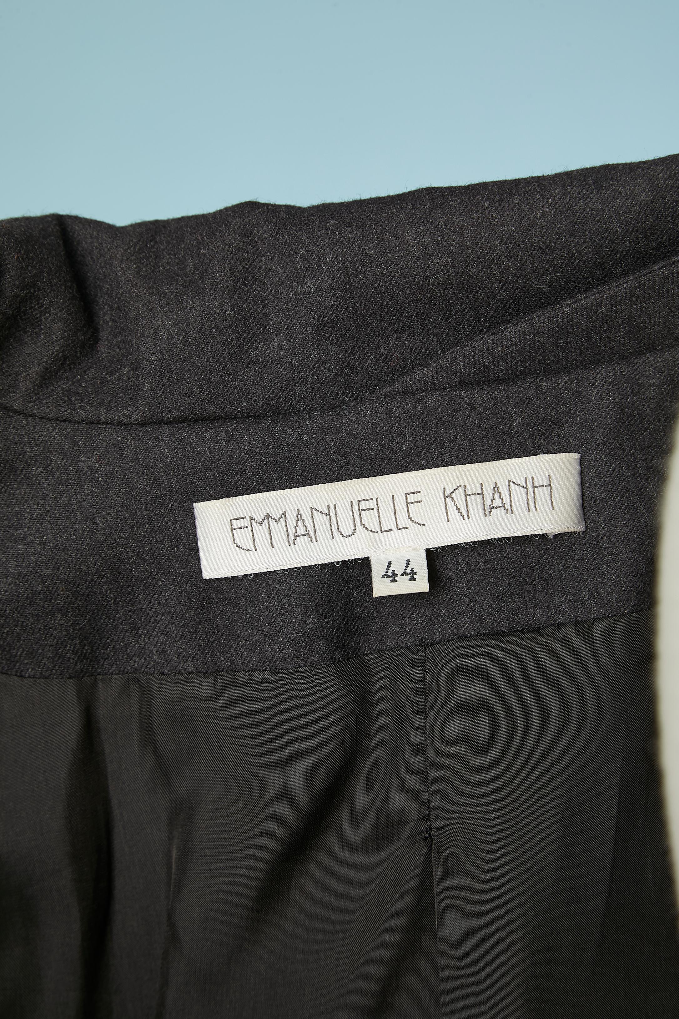 Wool anthracite skirt- suit Emmanuelle Khanh 3