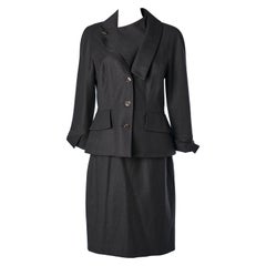 Wool anthracite skirt- suit Emmanuelle Khanh