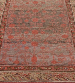 Wool Antique Circa-1900 Pomegranate Vine Khotan Runner