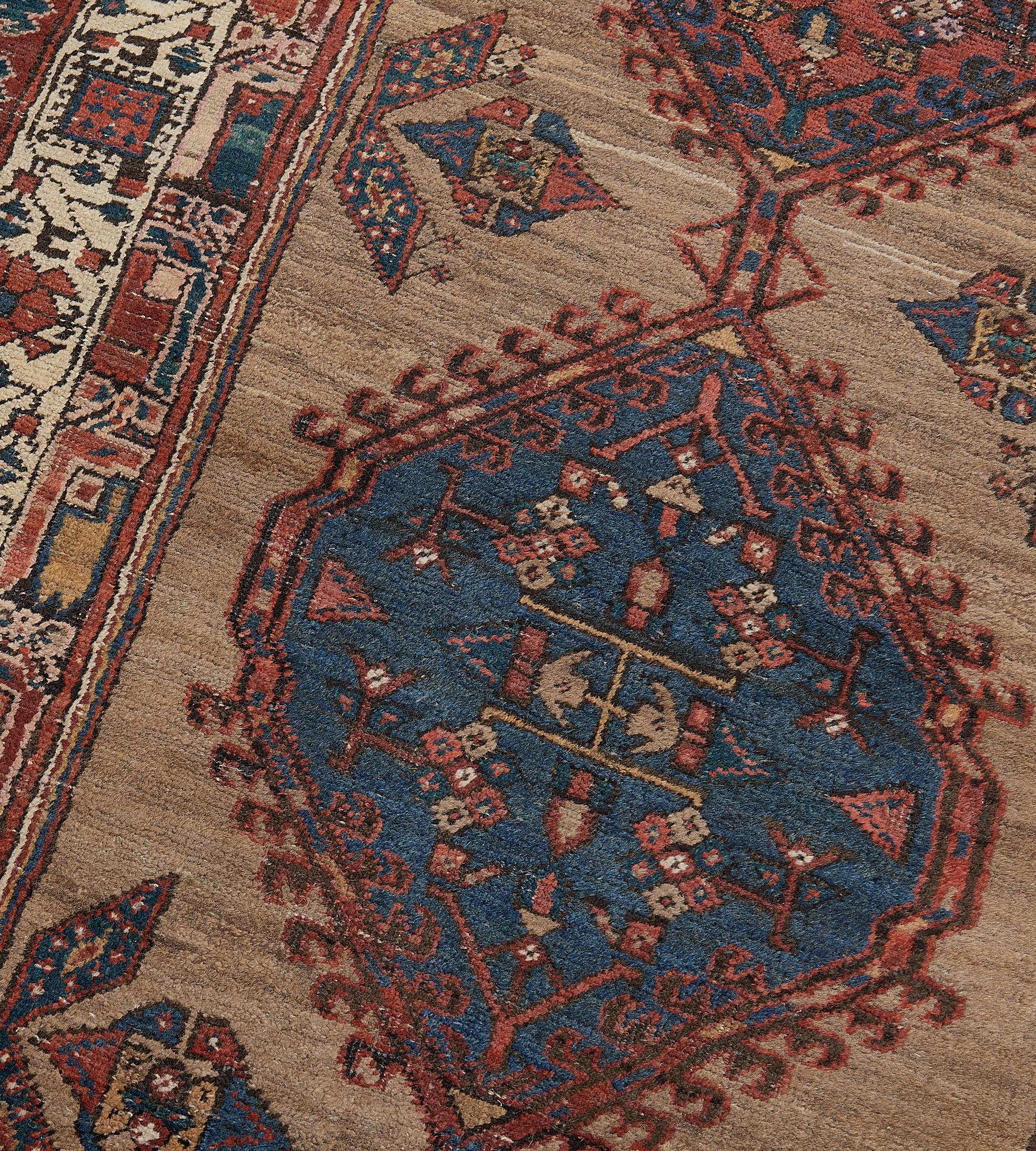 Wool Antique Hand-knotted Persian Serab Runner In Good Condition For Sale In West Hollywood, CA