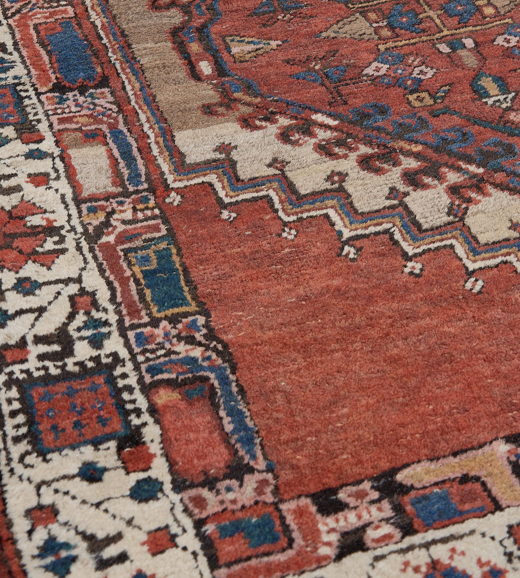 19th Century Wool Antique Hand-knotted Persian Serab Runner For Sale