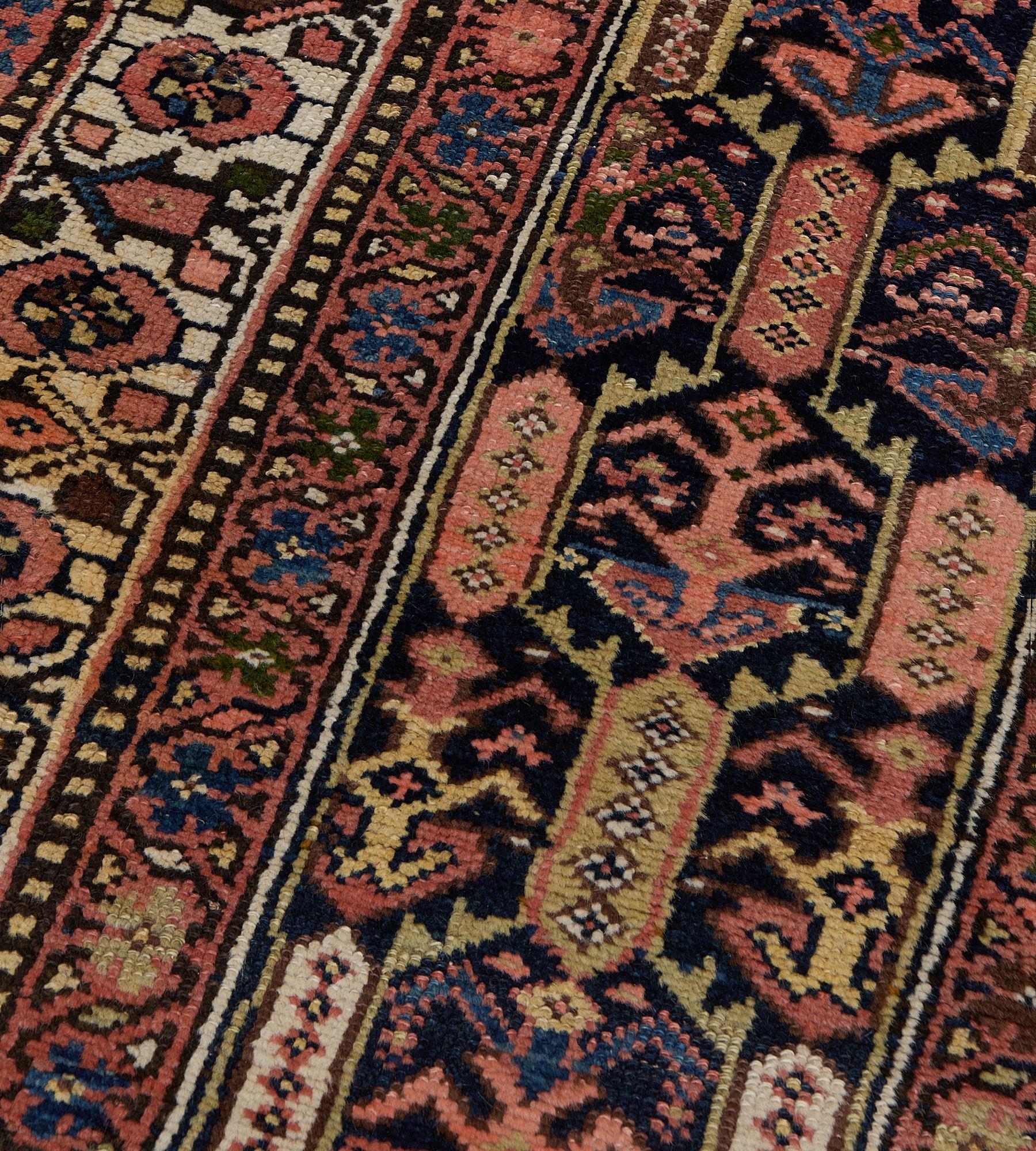 Wool Antique Hand-Woven Circa-1900 Persian Kurdish Runner In Good Condition For Sale In West Hollywood, CA