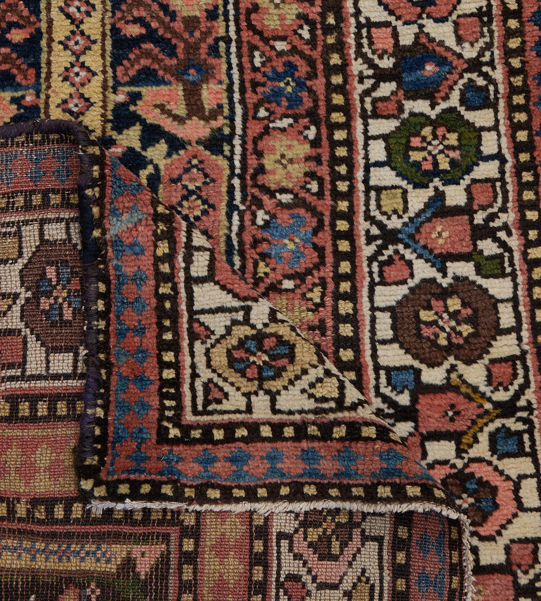 Wool Antique Hand-Woven Circa-1900 Persian Kurdish Runner For Sale 2