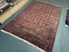 Wool Area Oriental Rug Handmade Red Living Room Carpet, Large Livingroom Rug