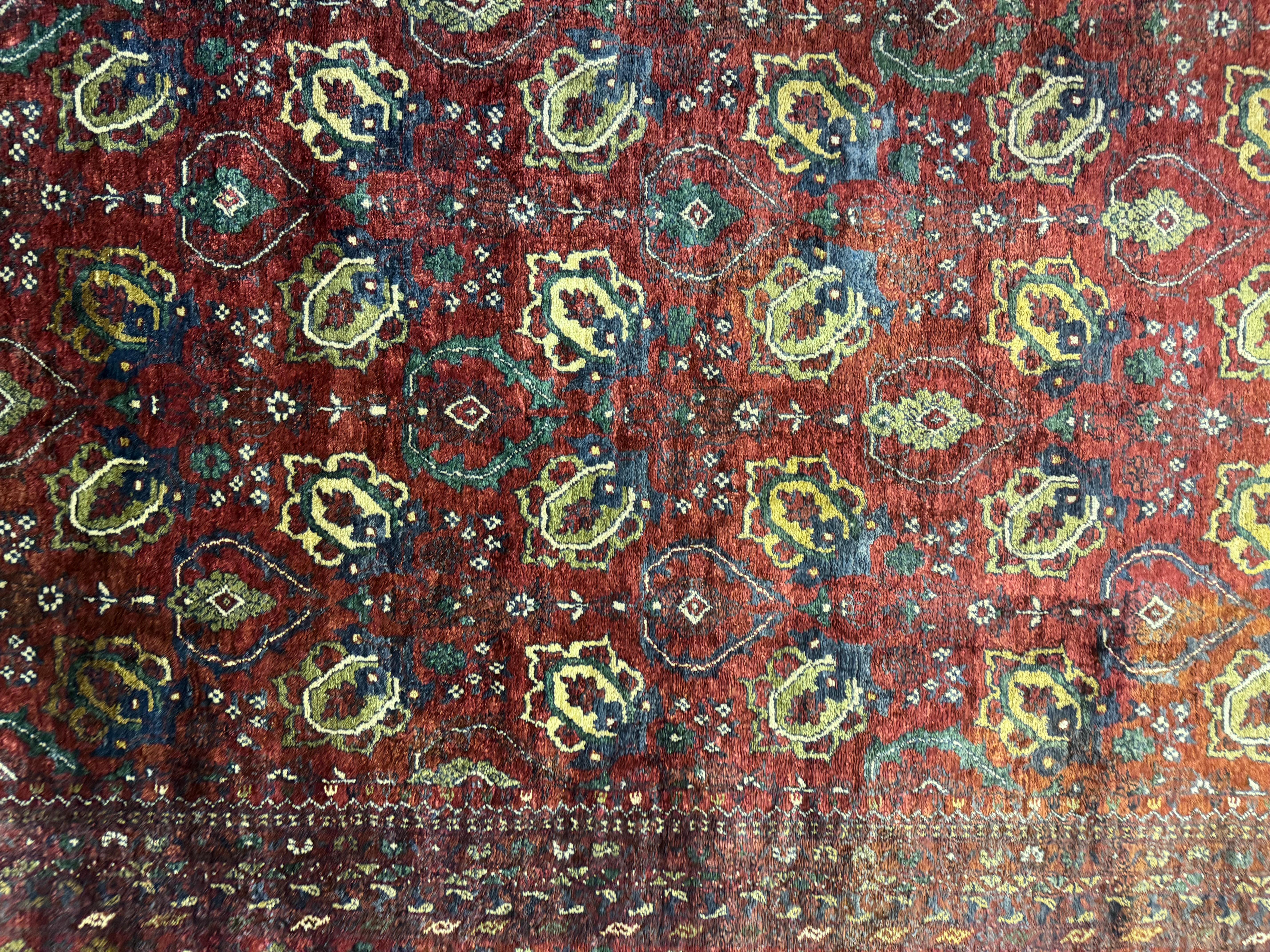 Afghan Wool Area Oriental Rug Handmade Red Living Room Carpet, Large Livingroom Rug For Sale