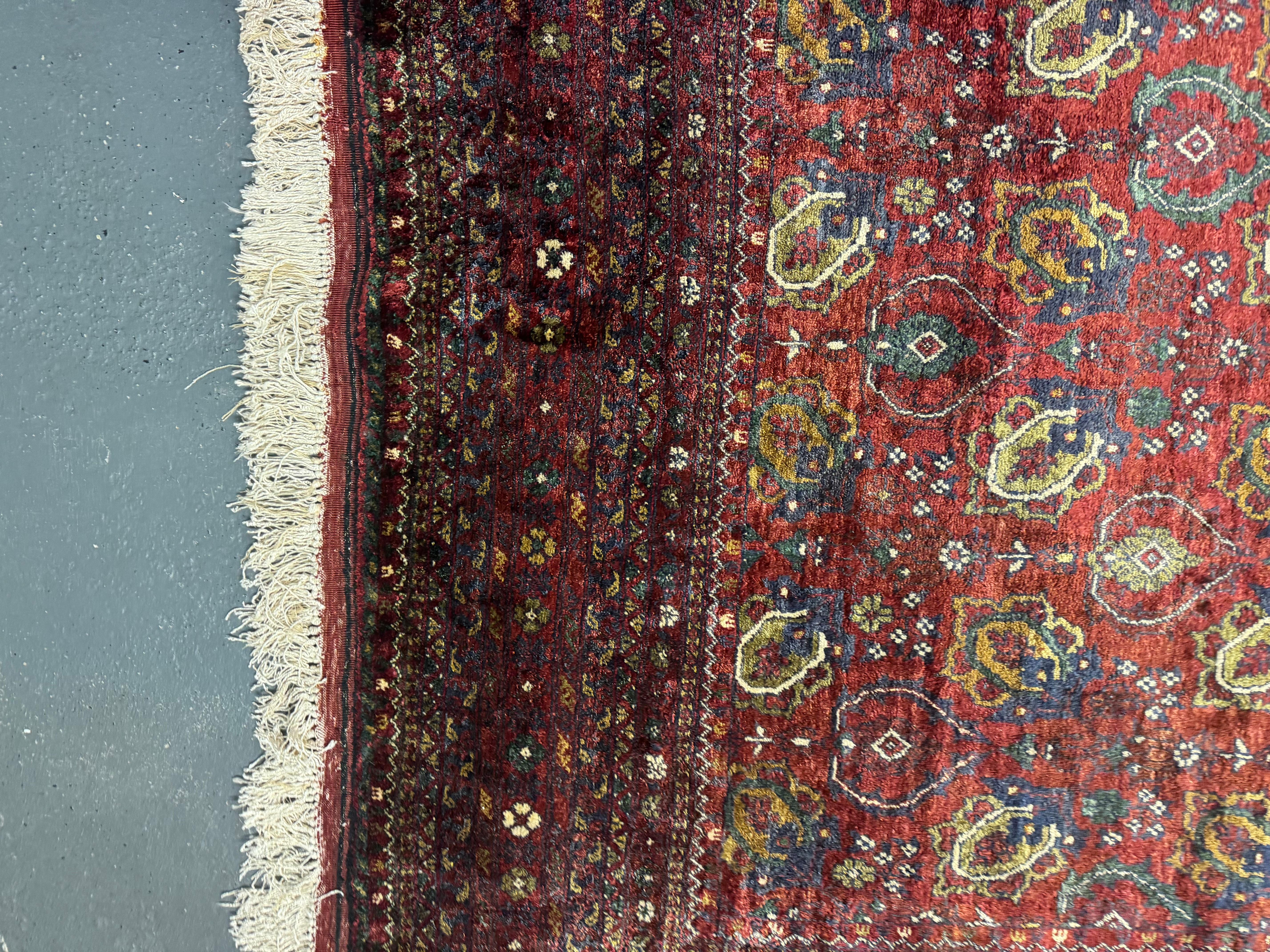 Wool Area Oriental Rug Handmade Red Living Room Carpet, Large Livingroom Rug For Sale 1