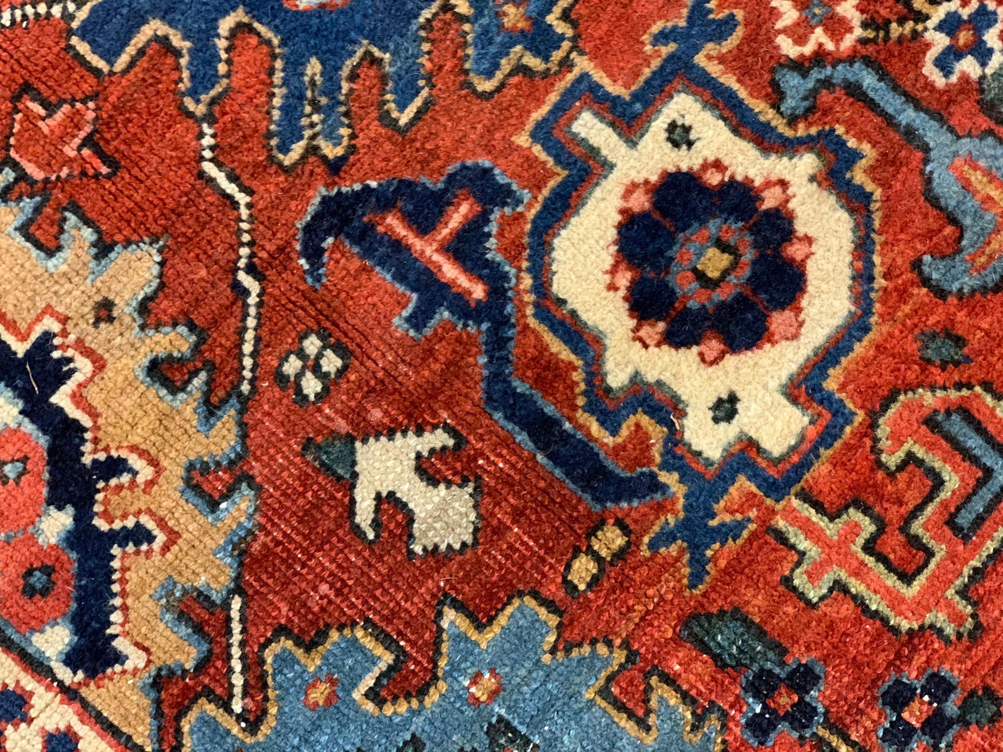 Orientalischer Teppich aus Wolle, handgefertigt, Rost, Wohnzimmerteppich (Spätes 19. Jahrhundert) im Angebot