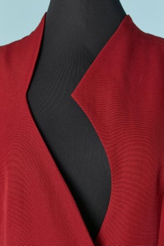 Zweireihige und asymmetrische Jacke aus Wolle in Burgunderrot FENDI Roma