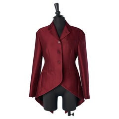 Wool burgundy single-breasted tail-jacket Romeo Gigli 