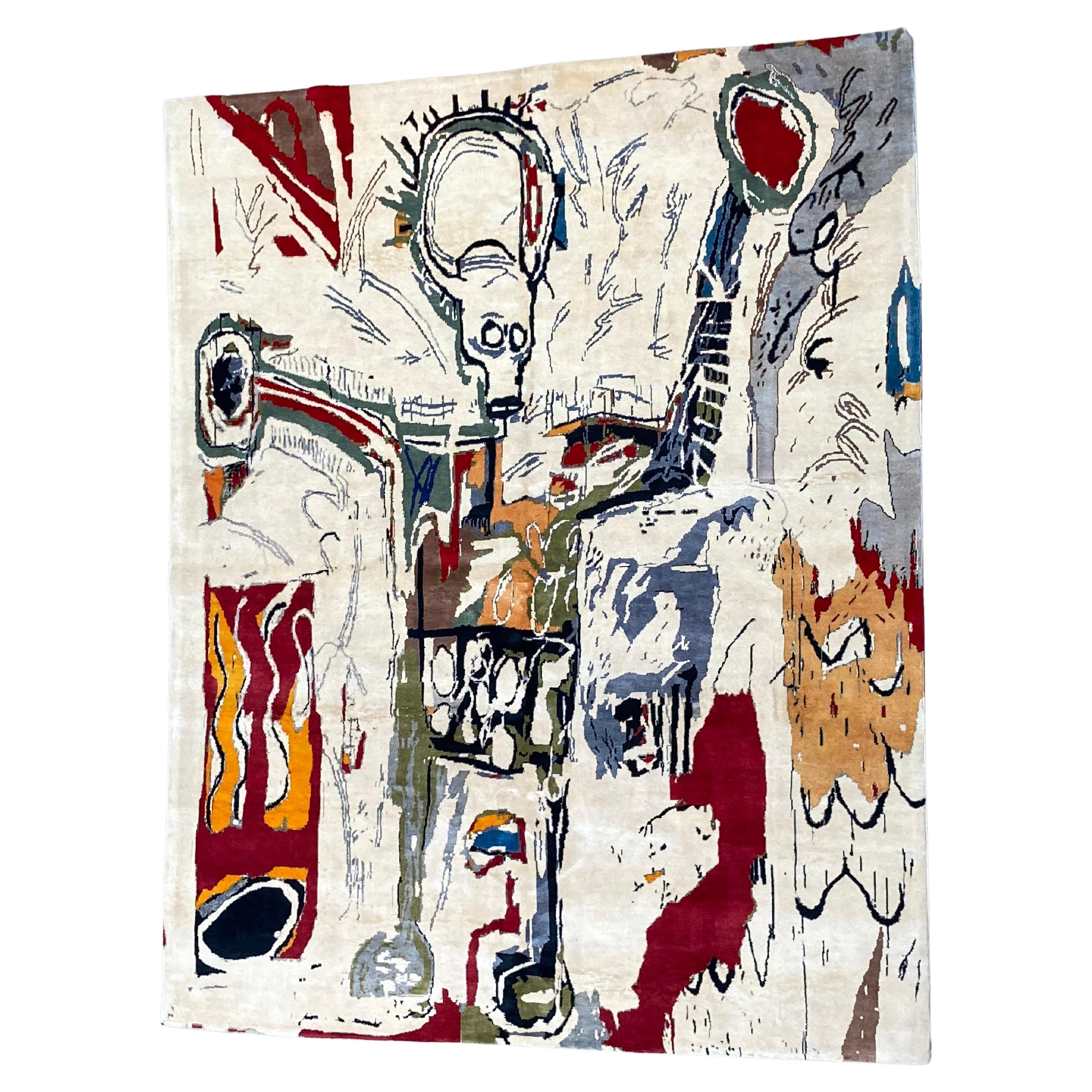 Wool Carpet, After Jean-Michel Basquiat, Circa 2015 For Sale
