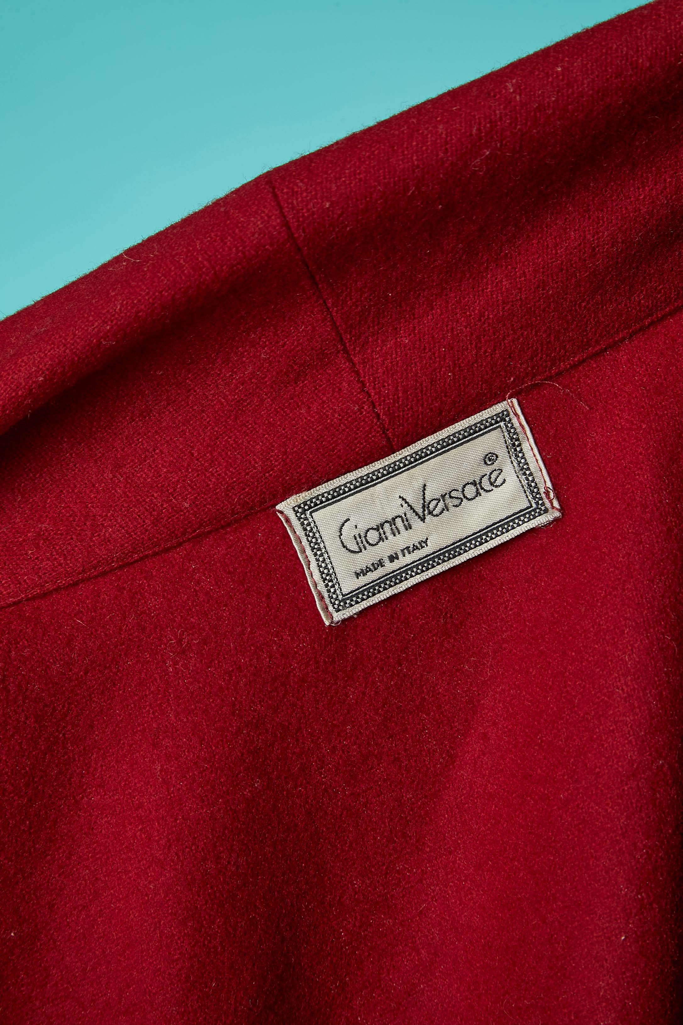 Robe en laine et cachemire bordeaux Gianni Versace Men  en vente 1