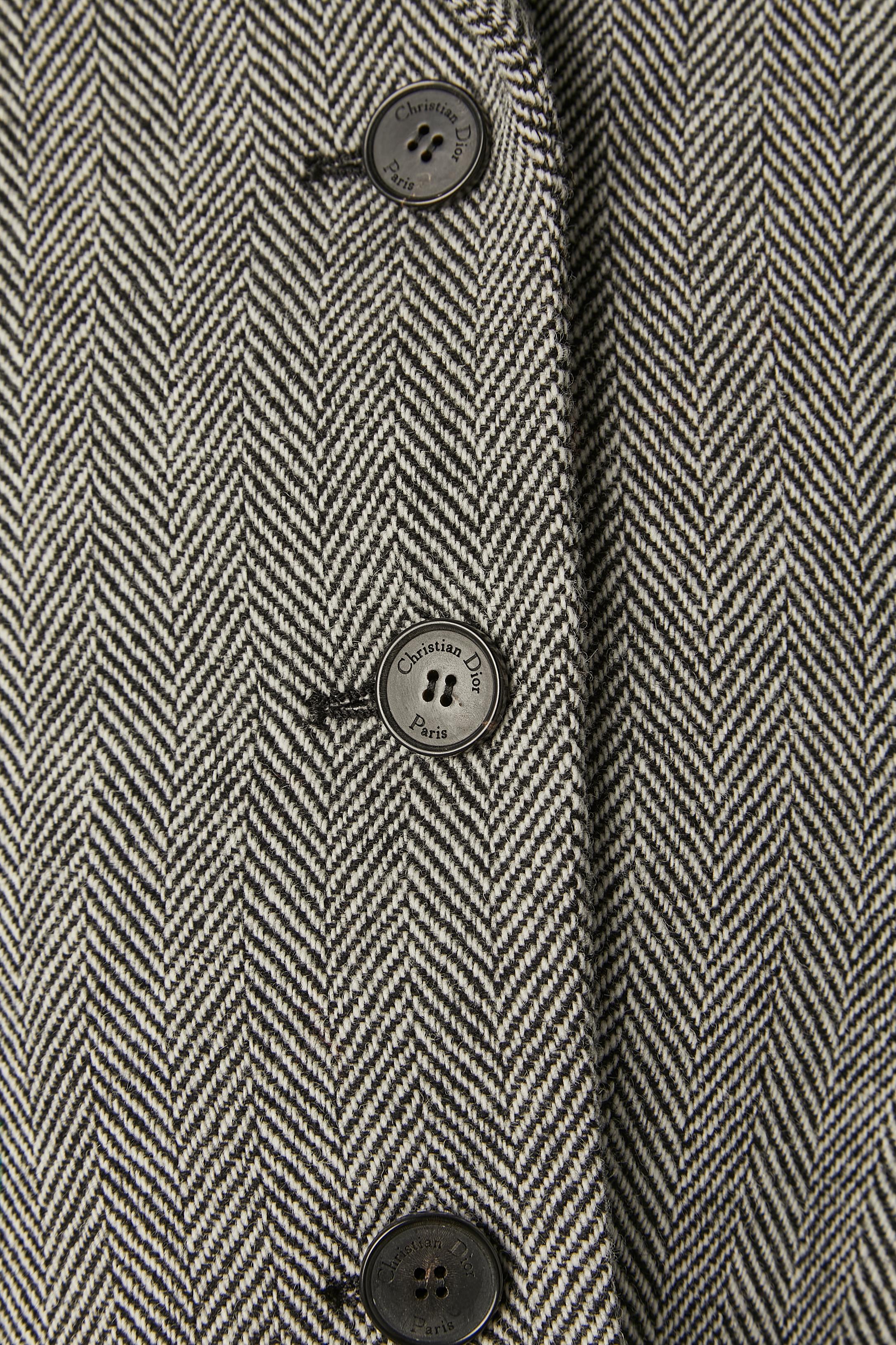 Wool Chevron single breasted Bar jacket CHRISTIAN DIOR Negro en venta