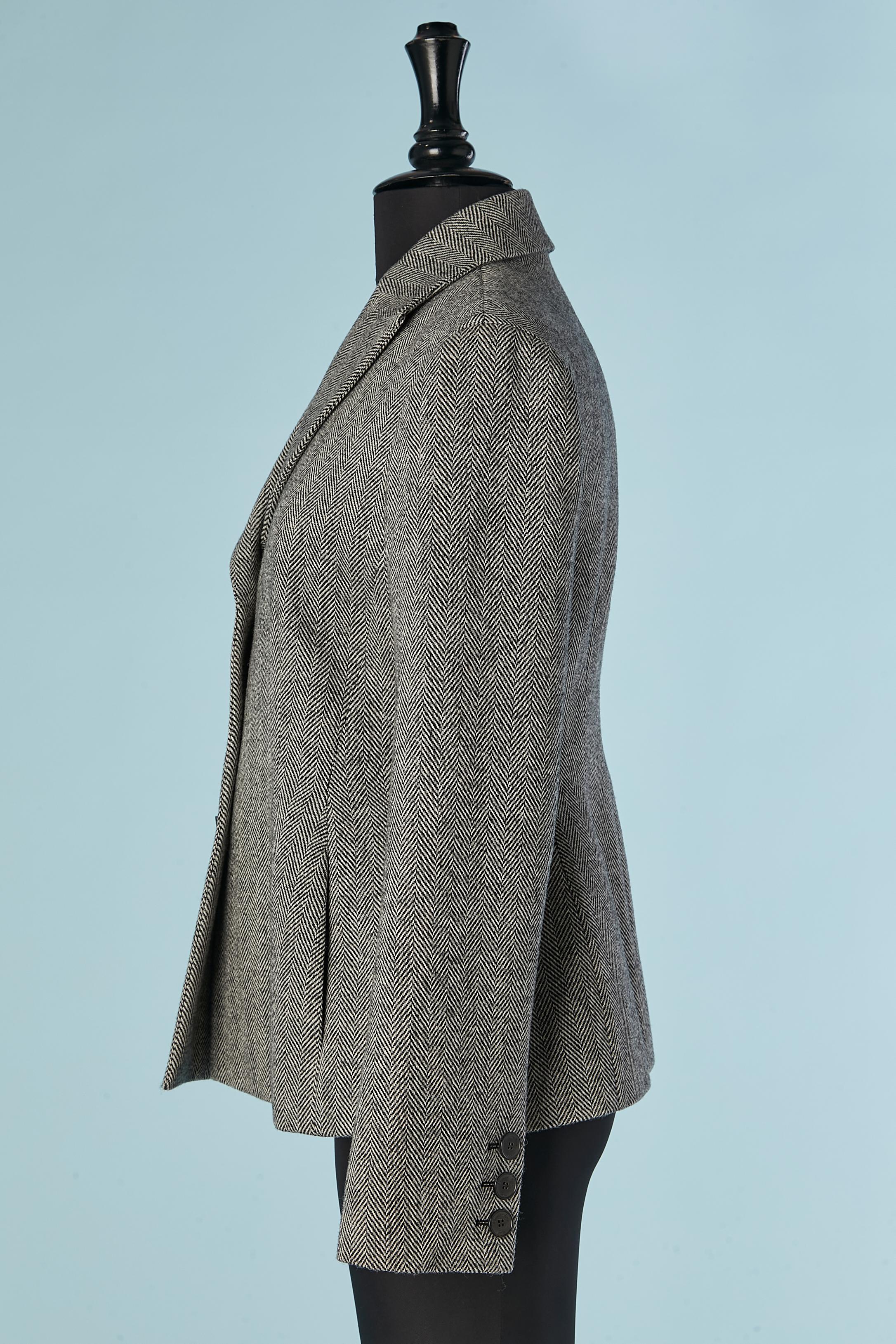 Wool Chevron single breasted Bar jacket CHRISTIAN DIOR en Nuevo estado para la venta en Saint-Ouen-Sur-Seine, FR