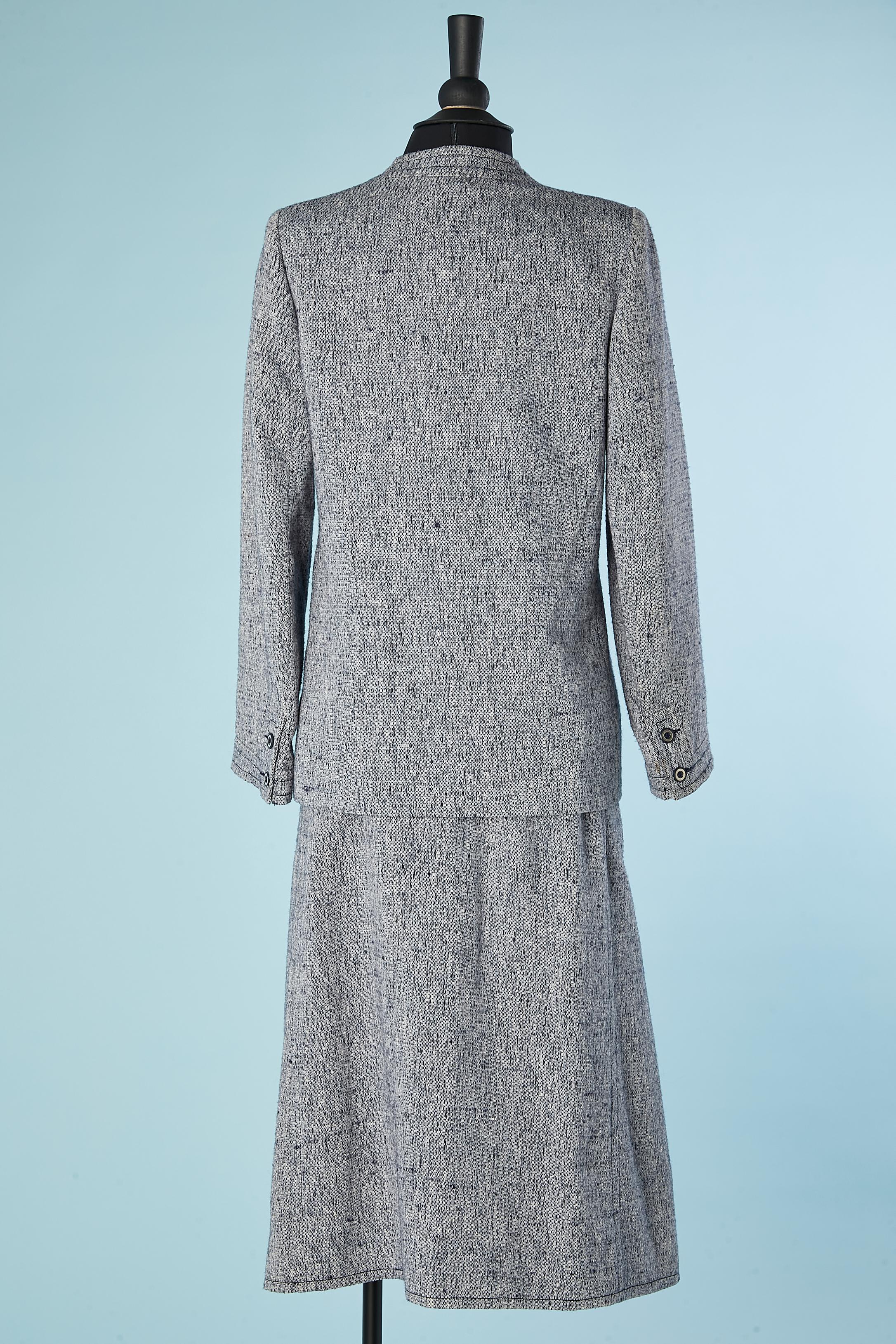 Combinaison jupe en laine chinée marine et blanche Givenchy Nouvelle Couture  Pour femmes en vente
