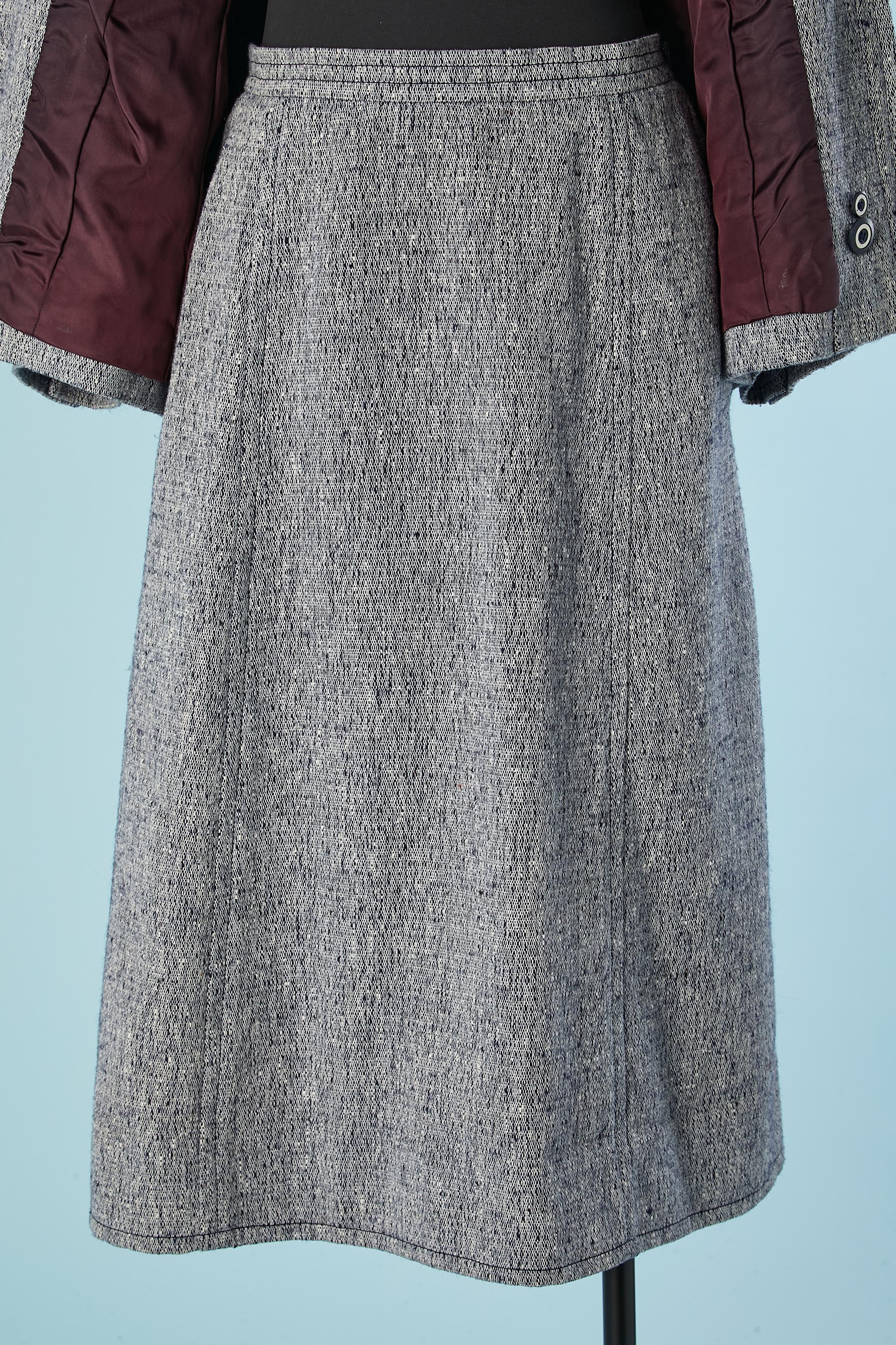 Combinaison jupe en laine chinée marine et blanche Givenchy Nouvelle Couture  en vente 2