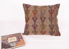 Wool Cicim Pillow Case Made from an Anatolian Cicim Kilim, Mid-20th Century