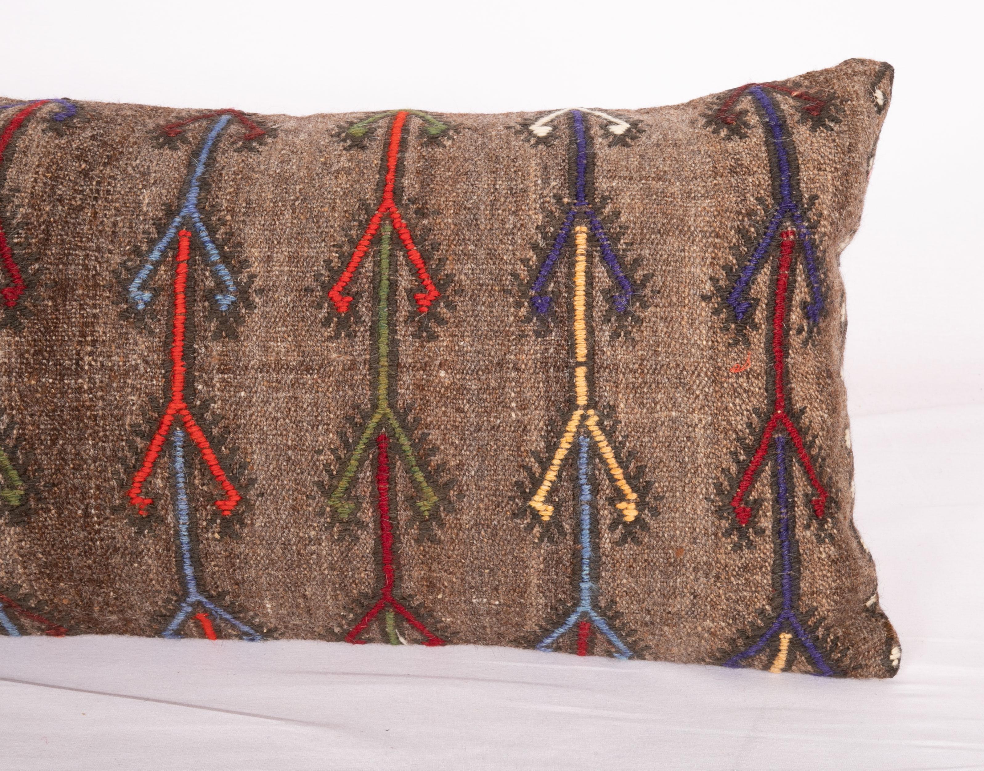 Turkish Wool Cicim Pillow Case Made from an Anatolian Cicim Kilim, Mid-20th Century