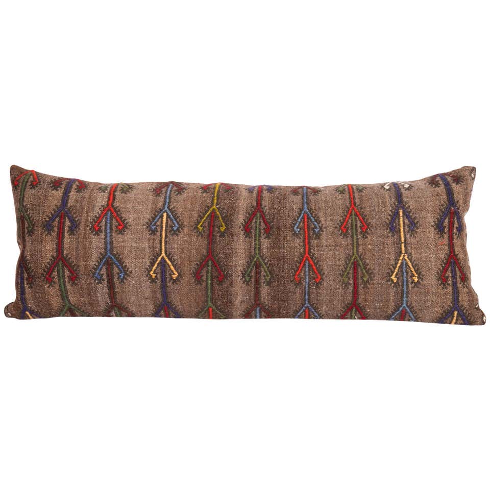 Wool Cicim Pillow Case Made from an Anatolian Cicim Kilim, Mid-20th ...