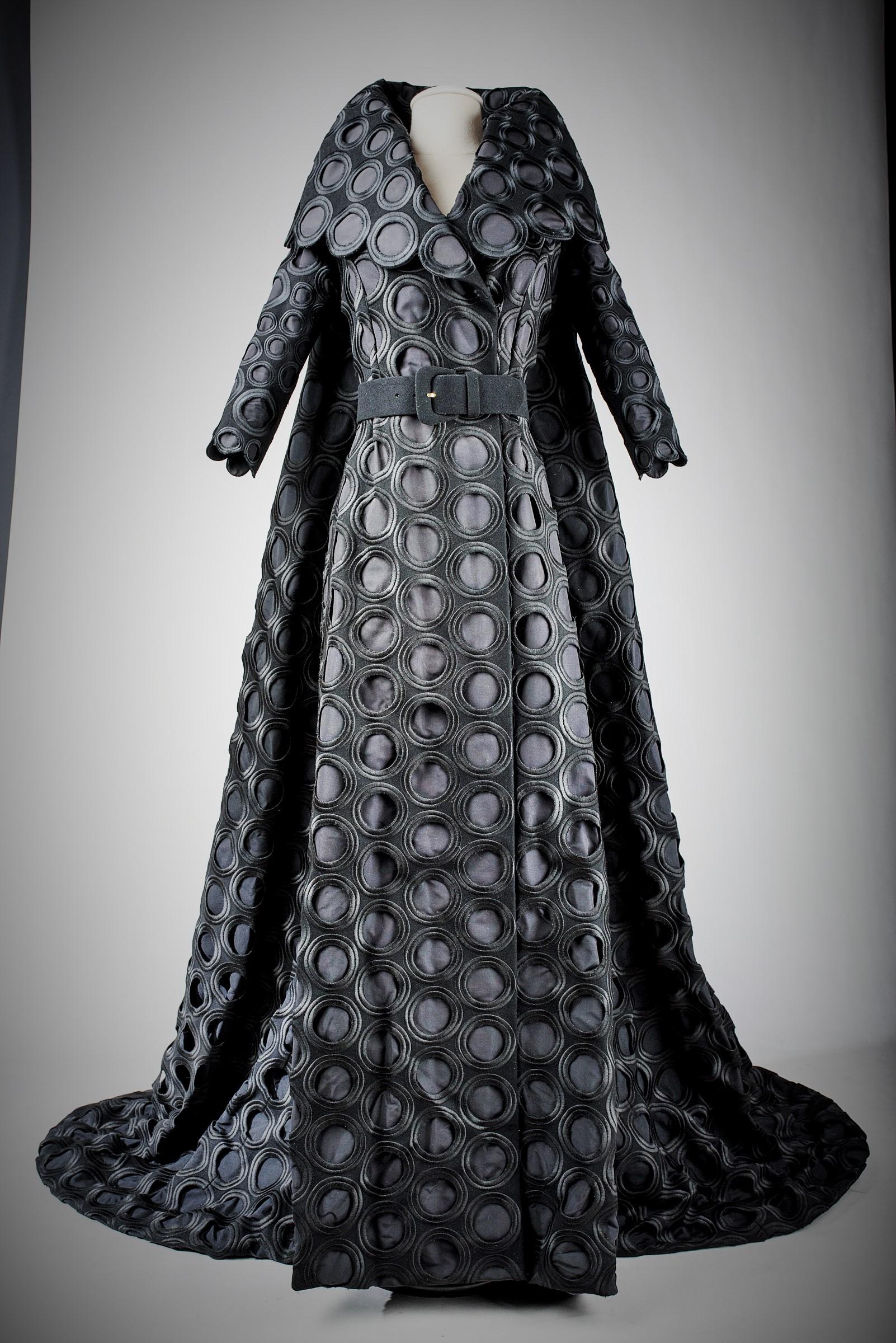 Black Wool Coat Dress by Julien MacDonald for Givenchy Couture - Fall Winter 2003  For Sale
