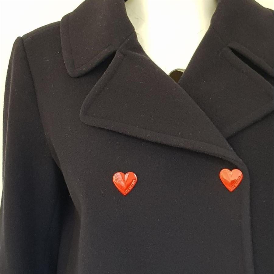 Love Moschino Virgin wool (75%) Blue color Red heart buttons Two pockets Shoulder width cm 42 (16.5 inches) Shoulder length / hem cm 72 (28.3 inches)
