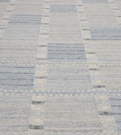 Wool Contemporary Handmade Swedish Revival Rug