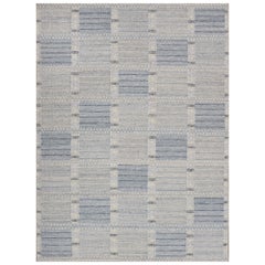 Wool Contemporary Handmade Swedish Revival Rug