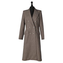 Wool double breasted coat wit Pied de Poule pattern ALEXANDRE VAUTHIER