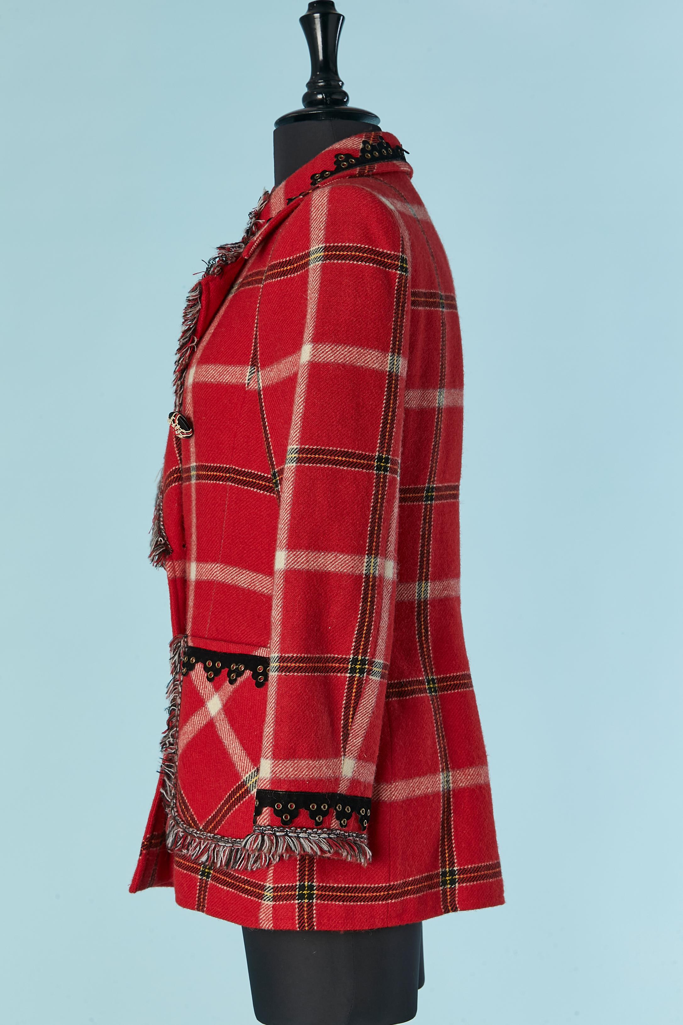 Veste à double boutonnage avec motif écossais Christian Lacroix en vente 1
