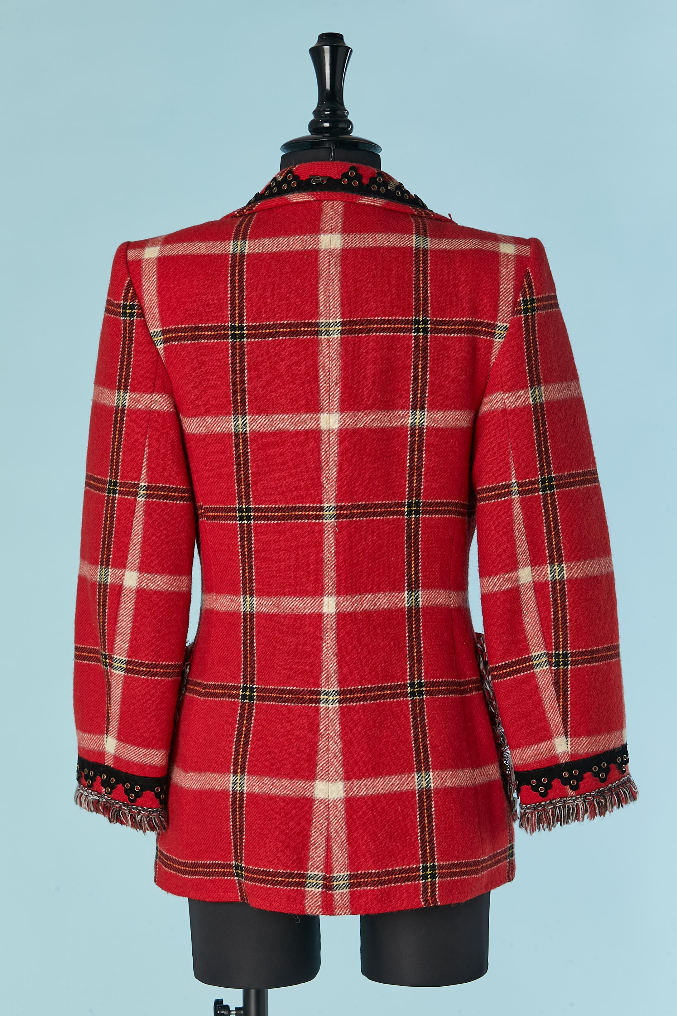 Veste à double boutonnage avec motif écossais Christian Lacroix en vente 2