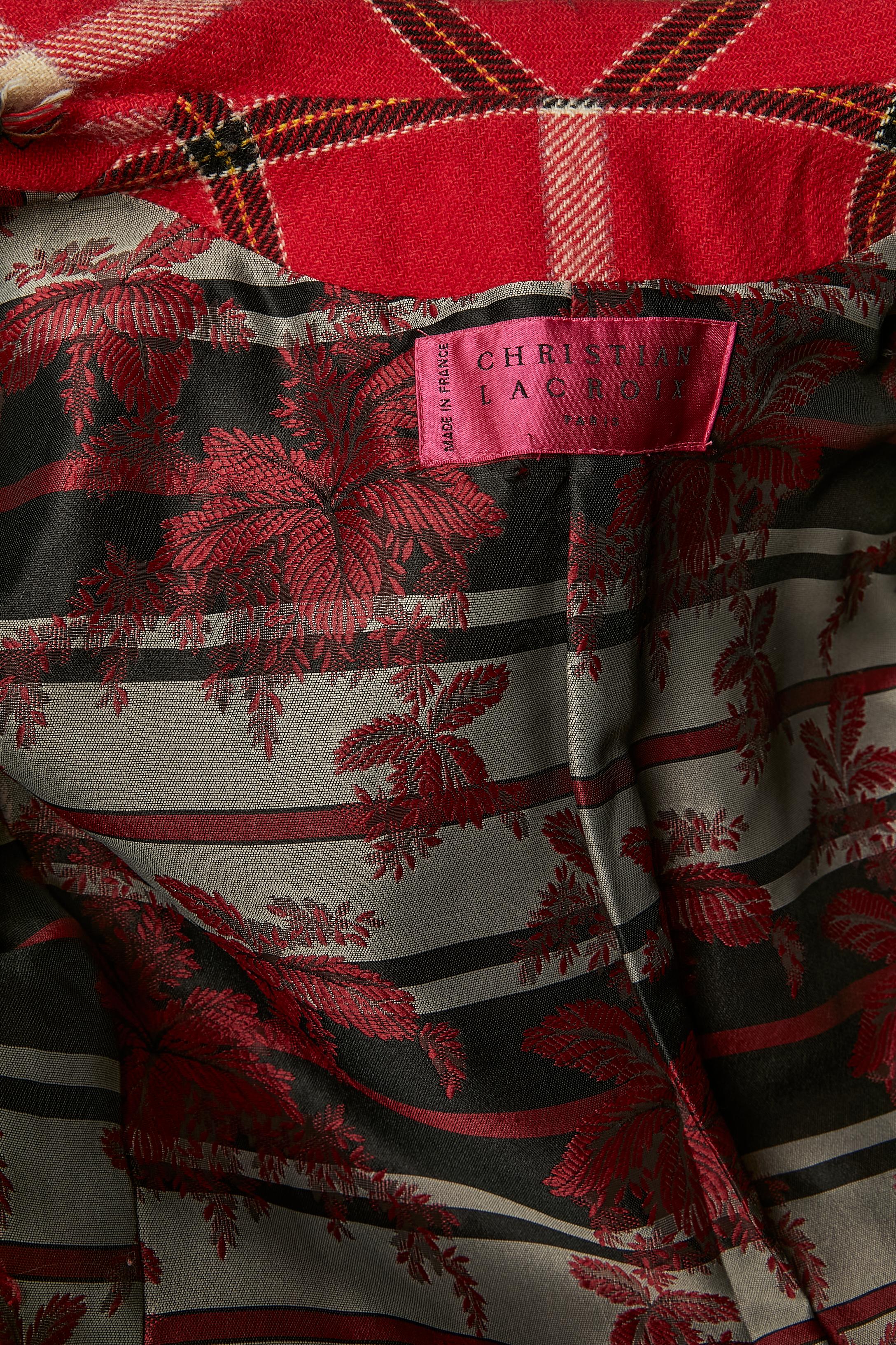 Veste à double boutonnage avec motif écossais Christian Lacroix en vente 4