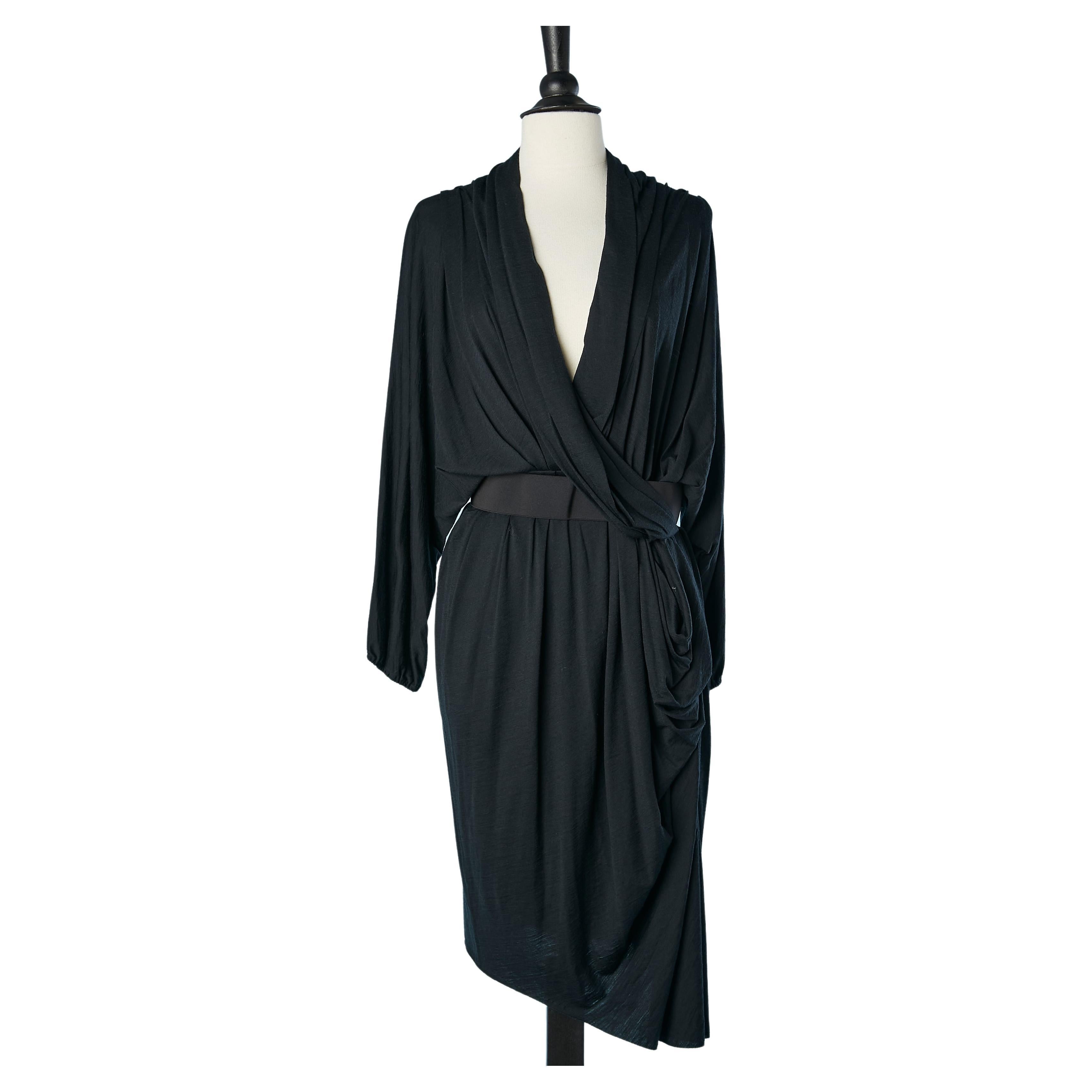 Wool drape jersey dress with elastic waist band Lanvin by A.Elbaz for Corso Como