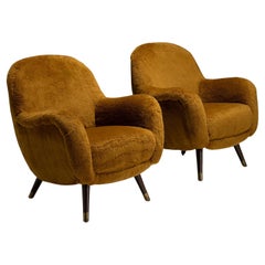 Wool Fleece Armchairs, England circa 1960 Wool Fleece Armchairs, England circa 1960