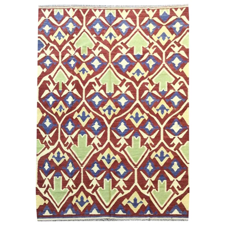 Classic Kilim, Multicolor Geometric Design For Sale at 1stDibs