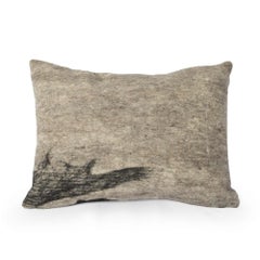 Wool Grey and Black Wensleydale Throw Pillow, Medium, Heritage Sheep Collection