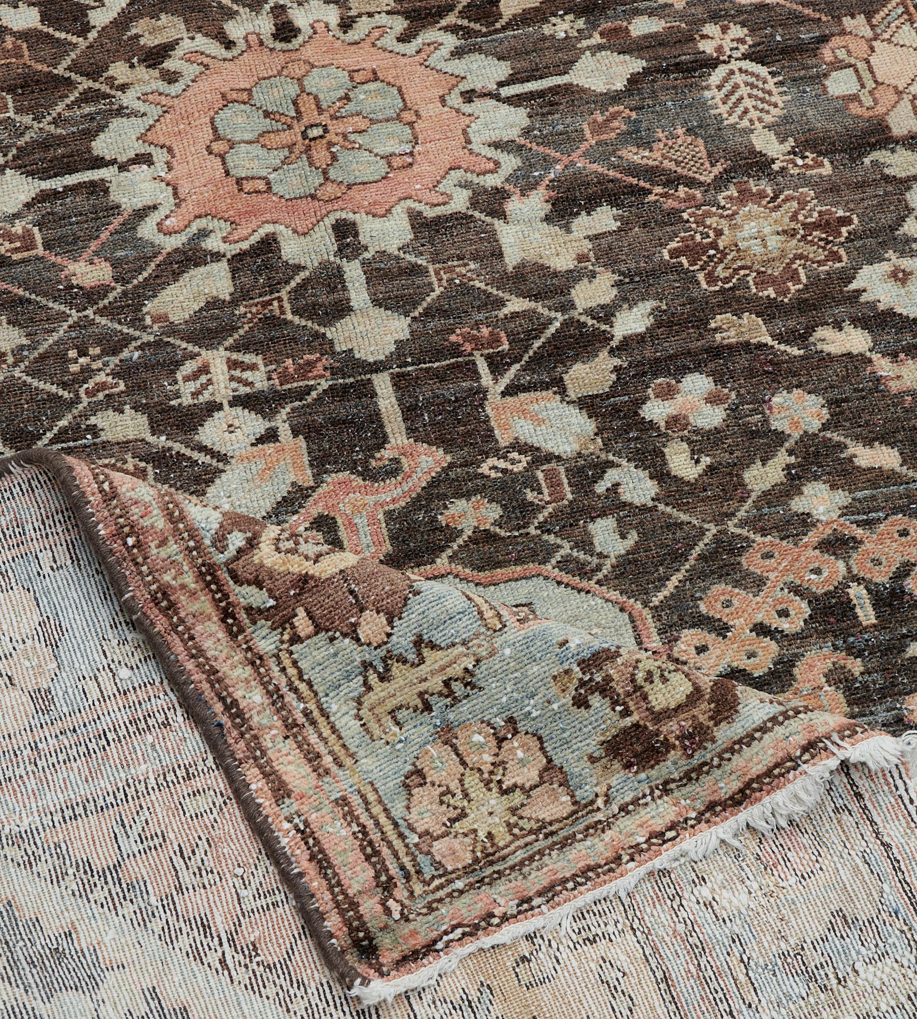 Wool Hand-knotted Antique Bakhtiari Runner For Sale 4
