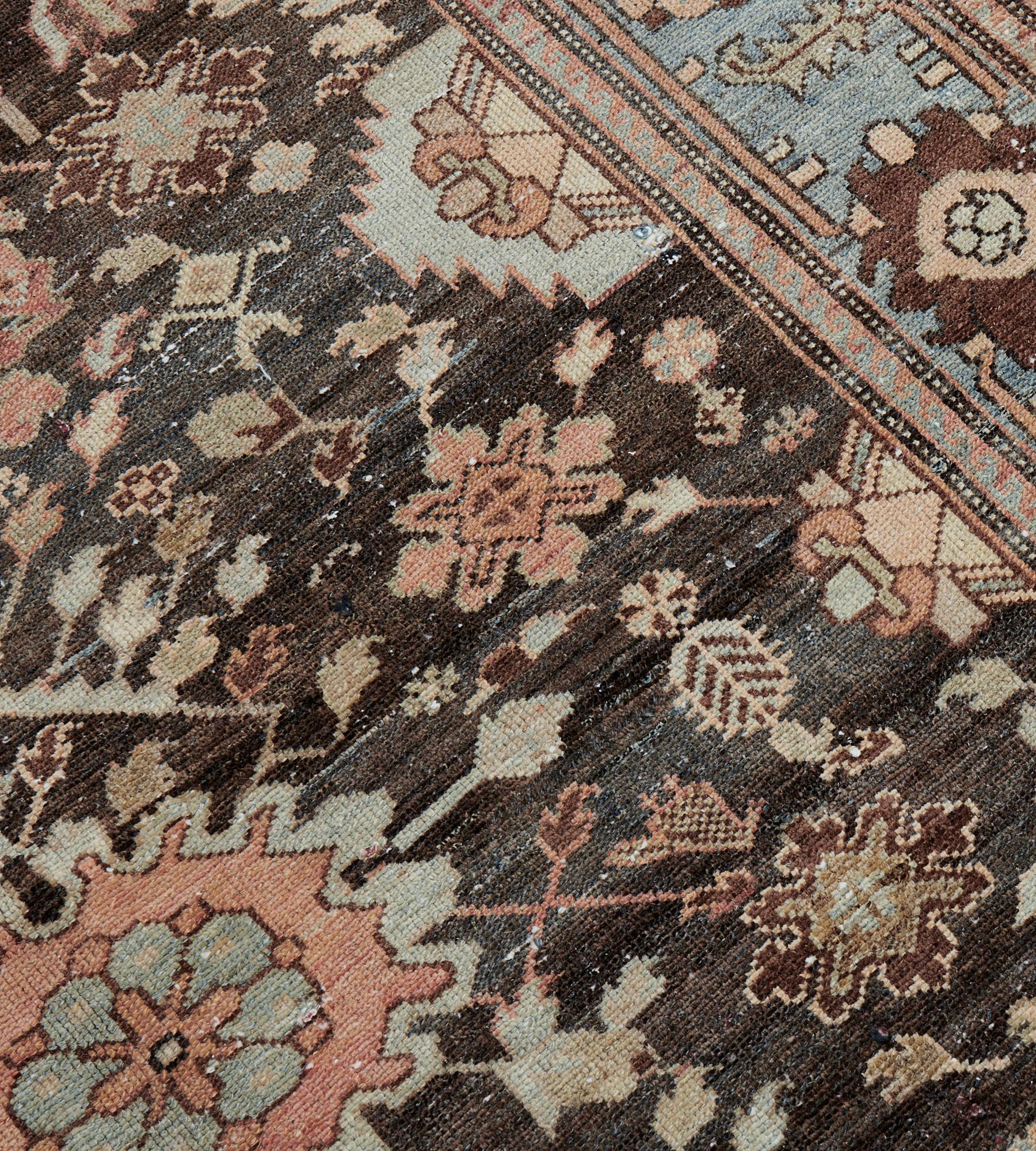 Wool Hand-knotted Antique Bakhtiari Runner In Good Condition For Sale In West Hollywood, CA