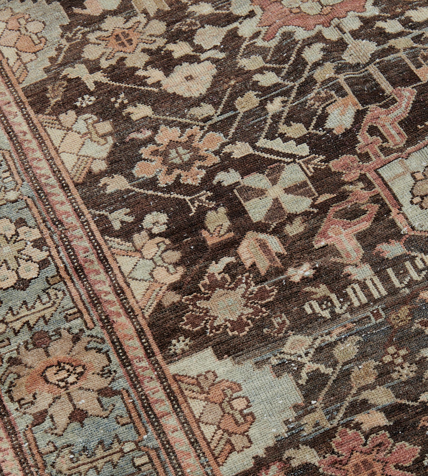 Wool Hand-knotted Antique Bakhtiari Runner For Sale 3