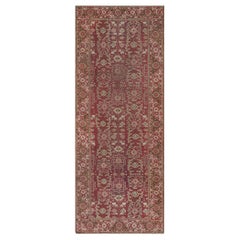 Wool Hand-Knotted Antique Circa-1900 Indian Agra Runner
