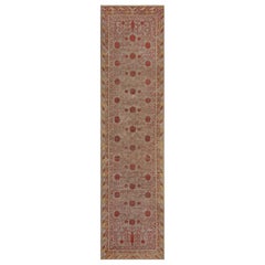 Tappeto Khotan in lana tessuto a mano color corallo antico e rosso melograno
