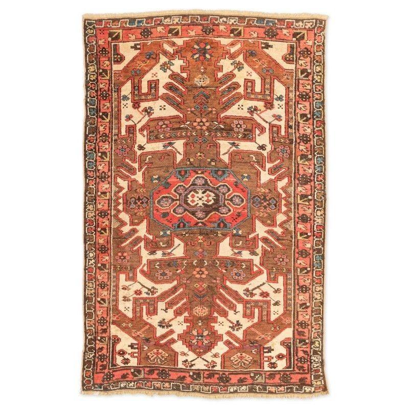 Early 20th Century Wool Handmade Antique Kazak Caucasian Rug Geometric Flower Design, circa 1900 For Sale