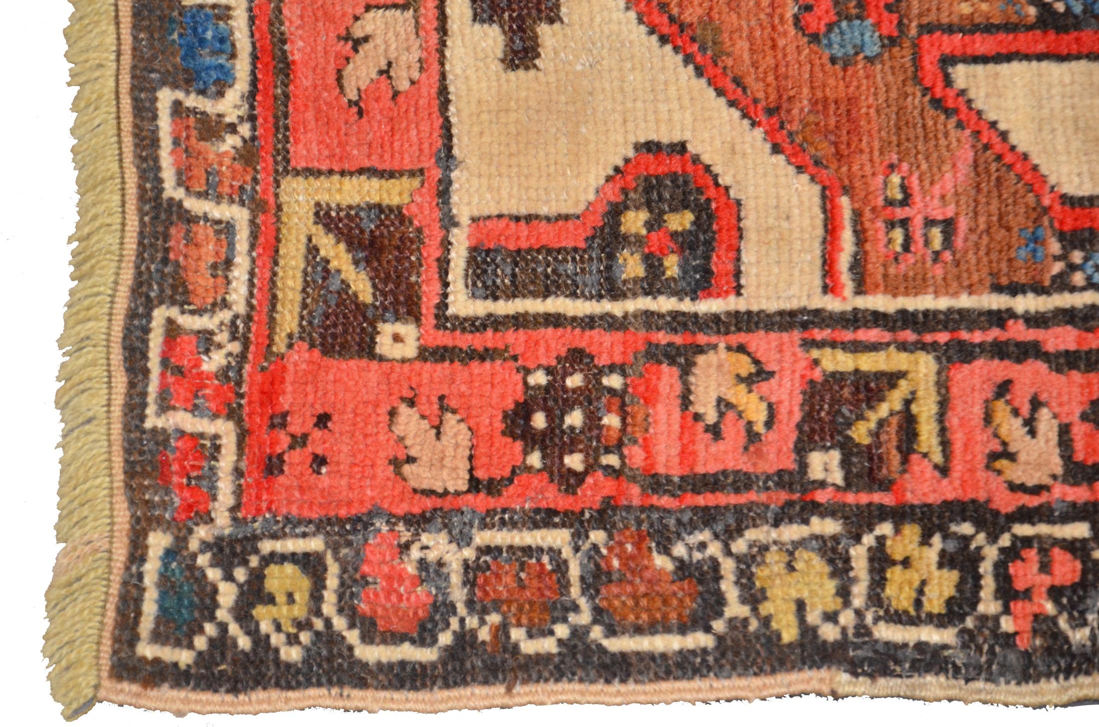 Wool Handmade Antique Kazak Caucasian Rug Geometric Flower Design, circa 1900 For Sale 2