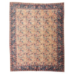 Handgefertigter klassischer Teppich aus Wolle mit Blumenmuster