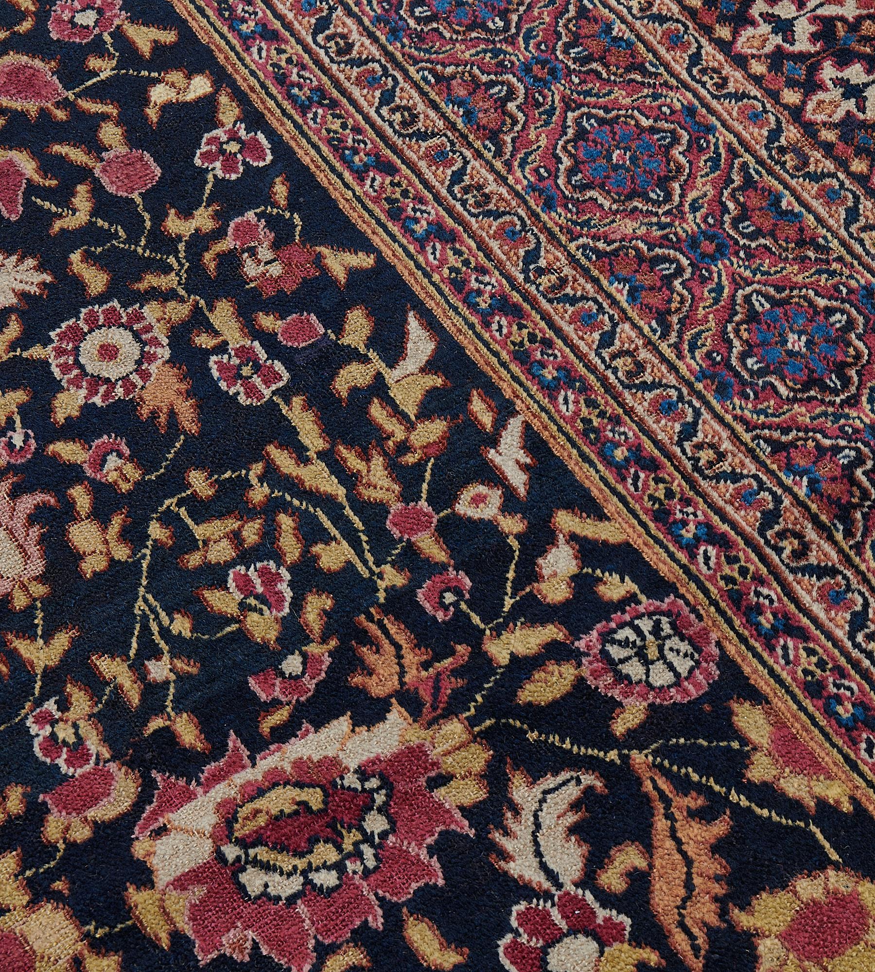 Wool Handwoven Antique circa 1880 Khorassan Rug In Good Condition For Sale In West Hollywood, CA