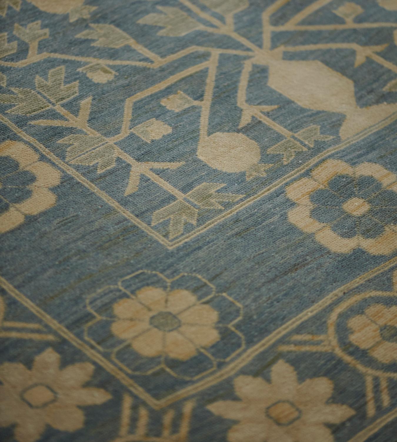 Contemporary Wool and Silk Handwoven  Khotan Design Rug For Sale